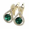 2848 Kolczyki złote Austrian Crystal pozłacane wiszące 14K cyrkonie 